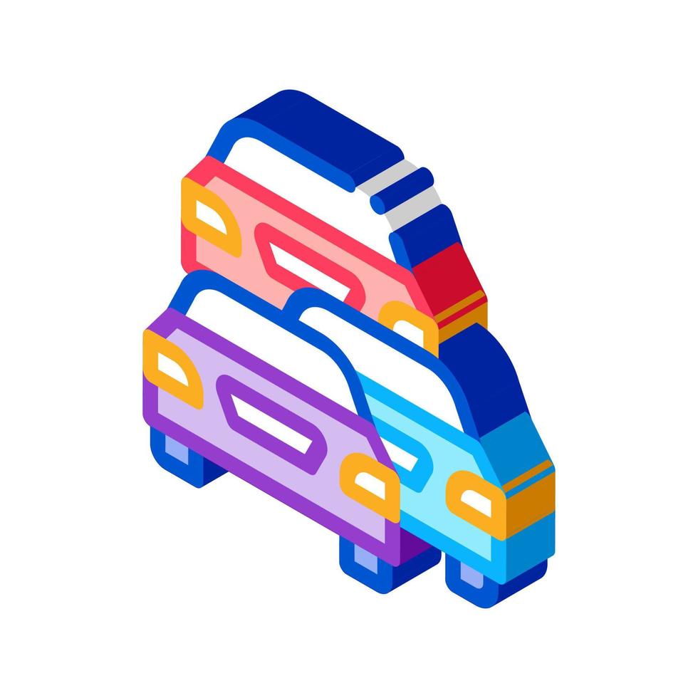 stream of cars isometric icon vector illustration