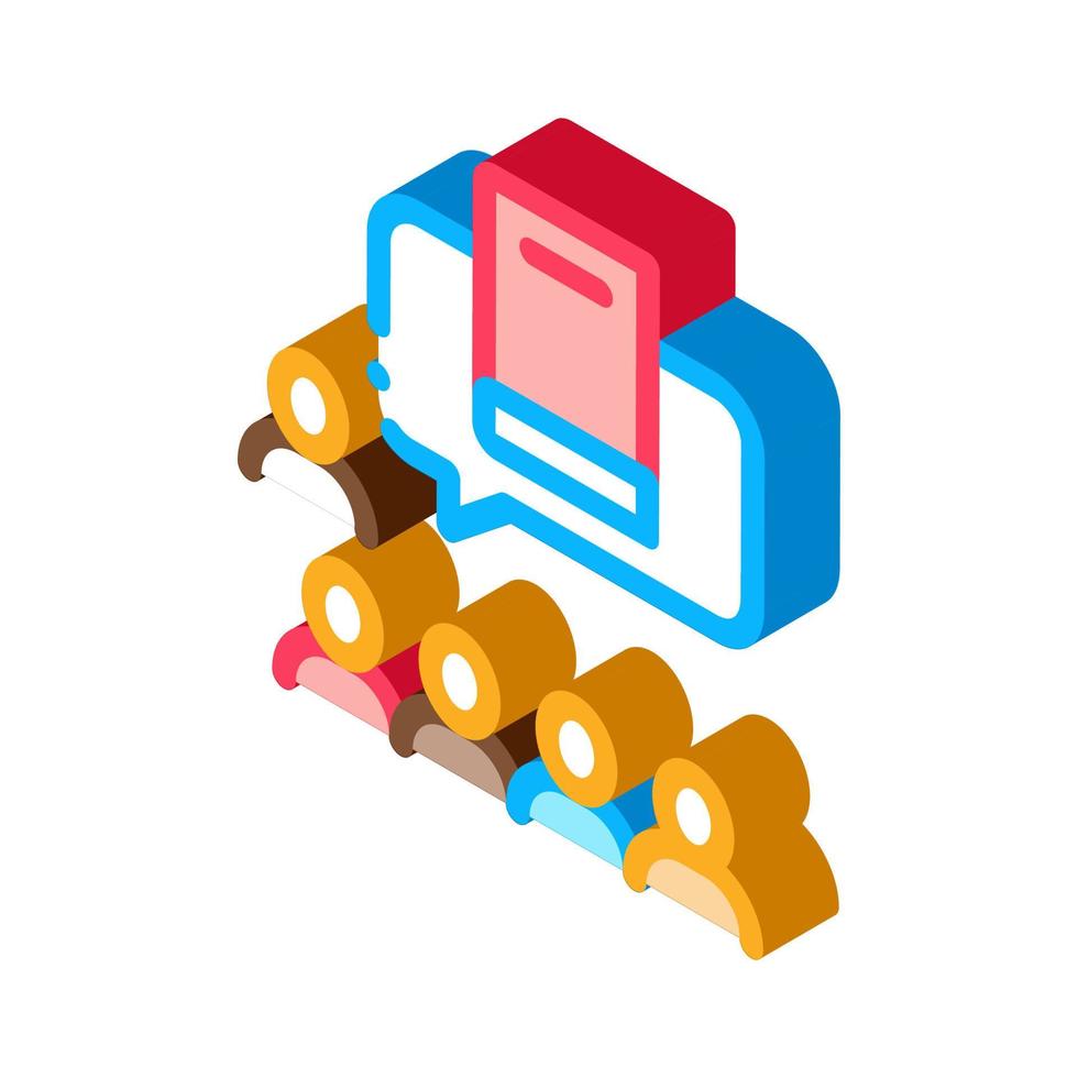 literary community isometric icon vector illustration