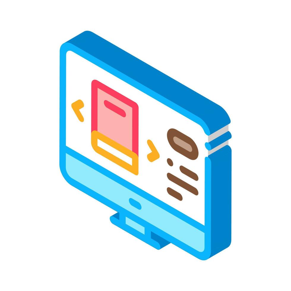 computer book selection isometric icon vector illustration