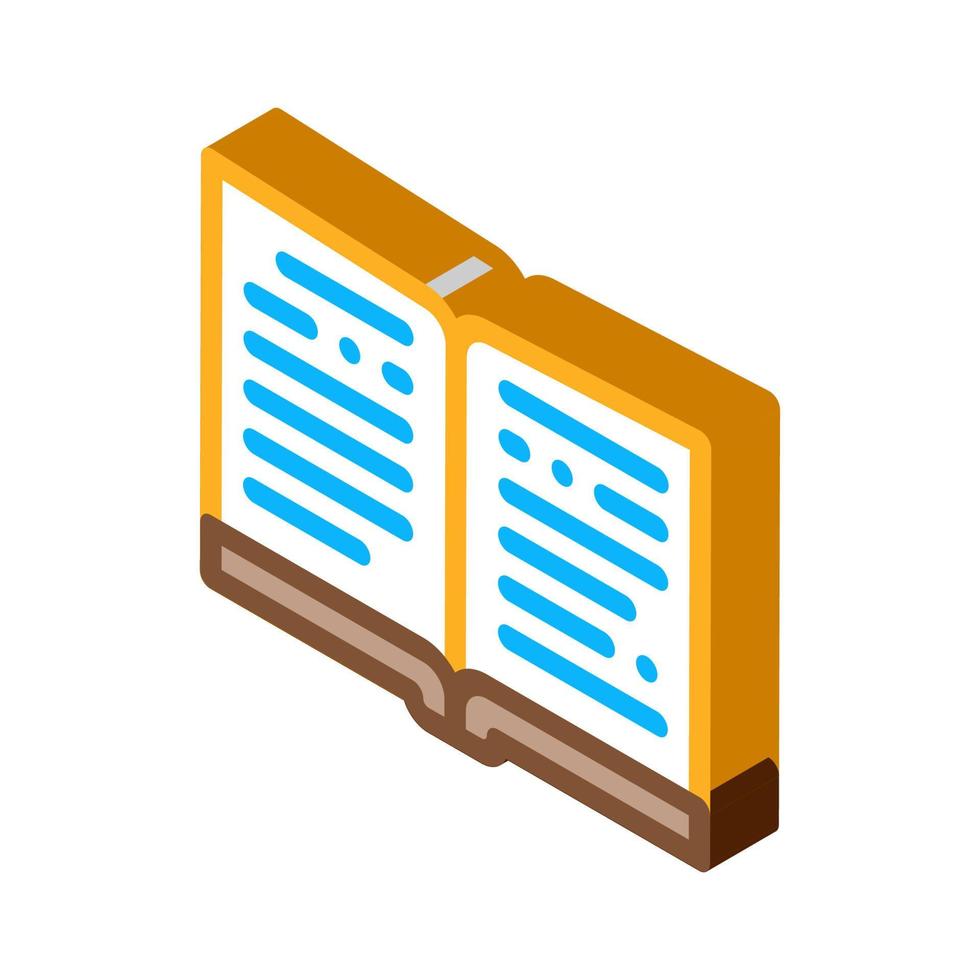 open book isometric icon vector illustration