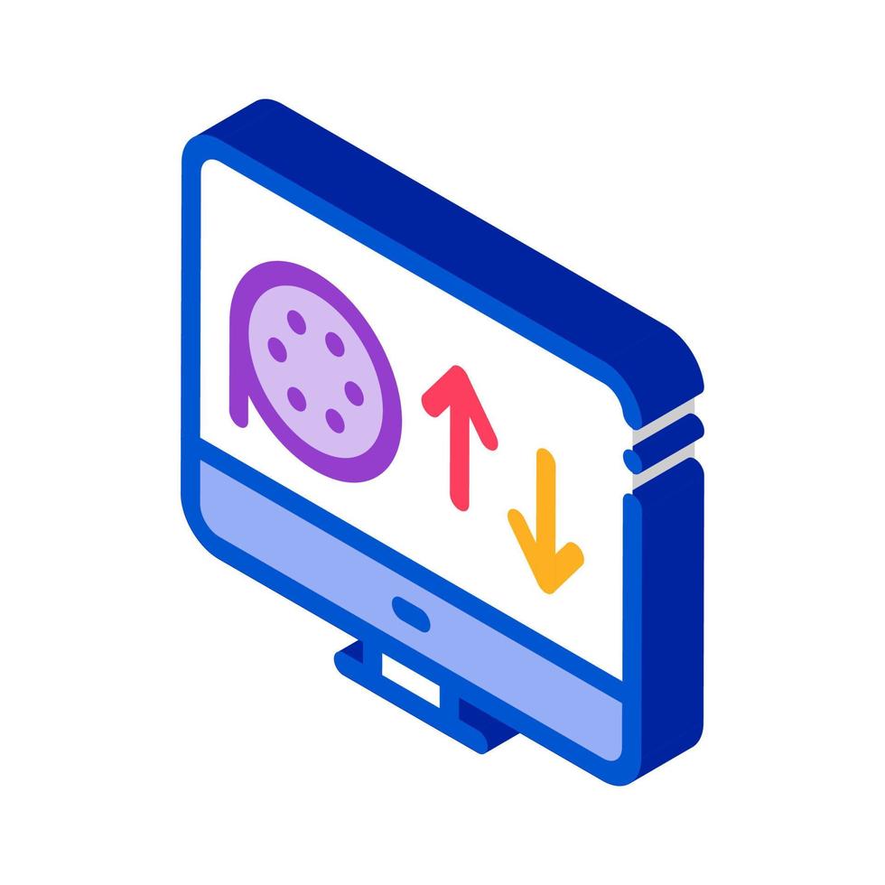 online discs viewing isometric icon vector illustration