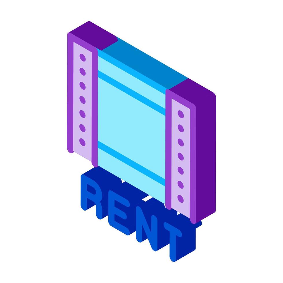 film rent isometric icon vector illustration