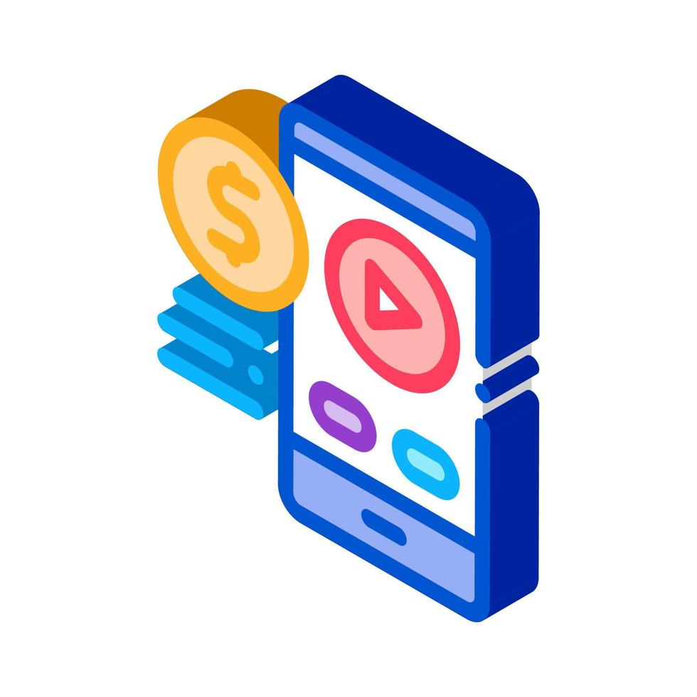 selling phone player isometric icon vector illustration