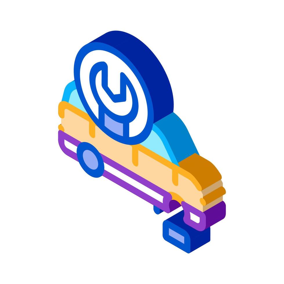 car wheel repair isometric icon vector illustration