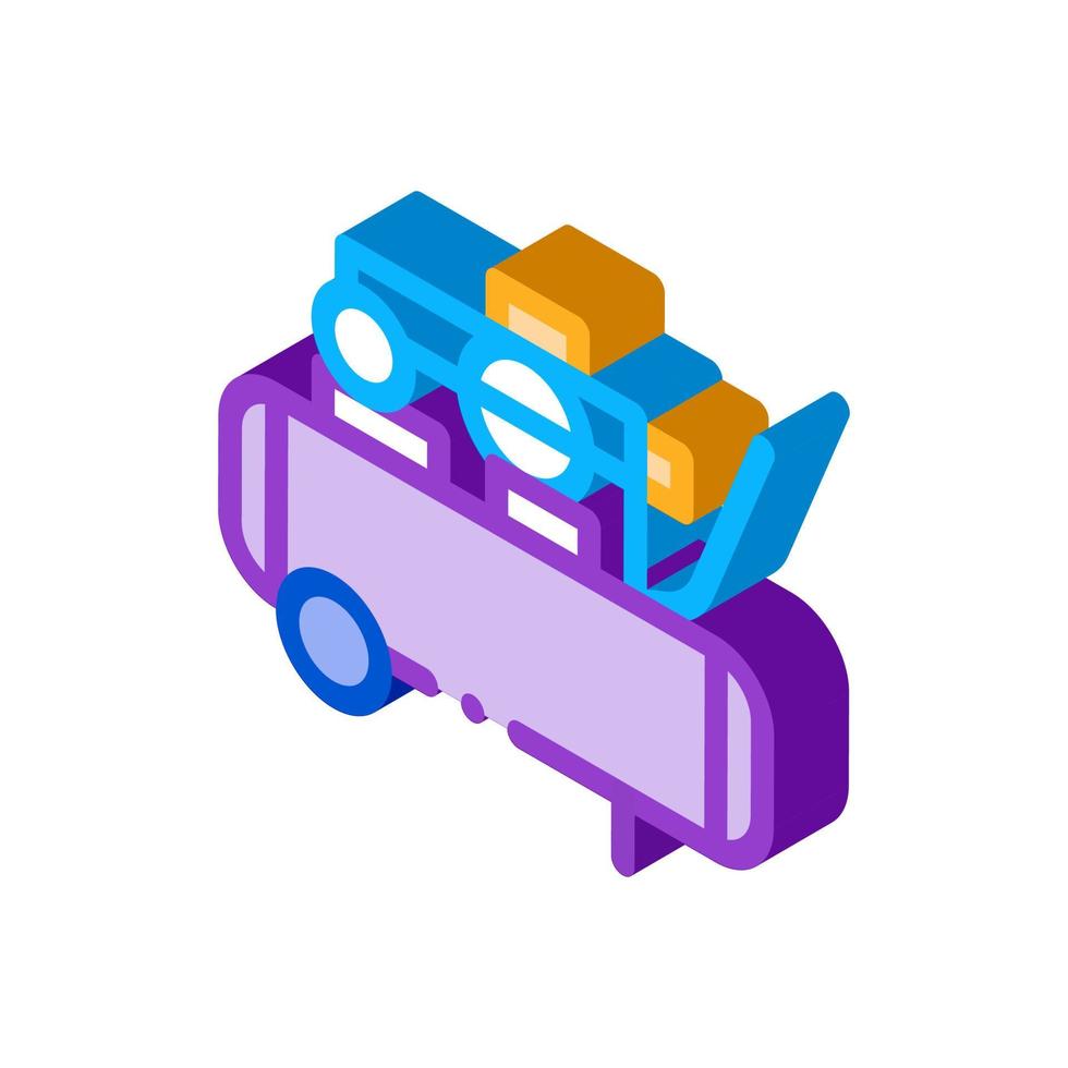 tire repair men isometric icon vector illustration