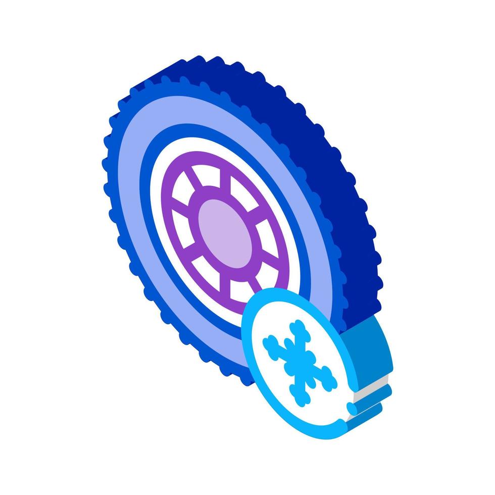 winter tires isometric icon vector illustration