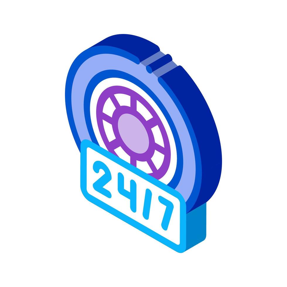 roundtheclock repair of wheels and tires isometric icon vector