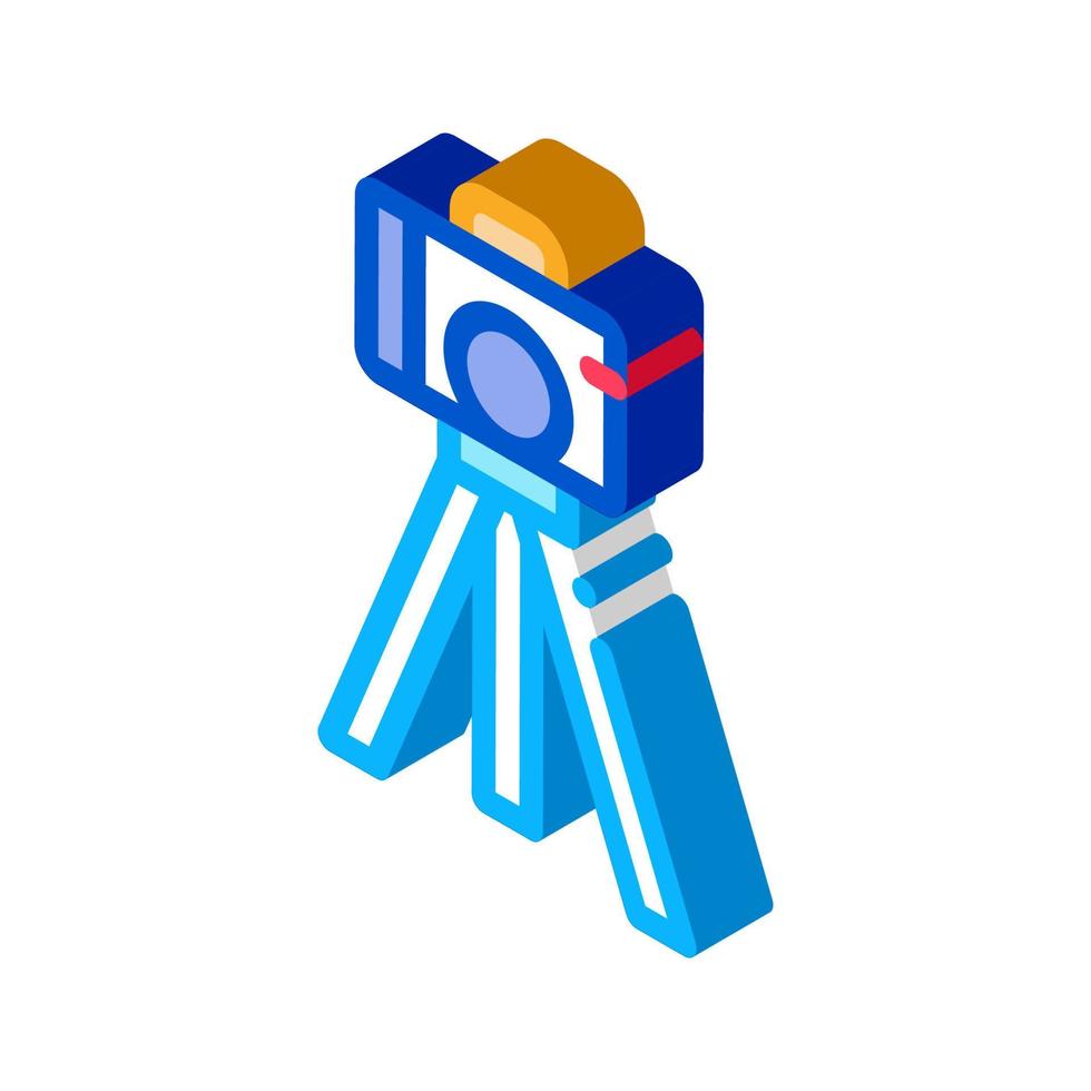 video camera with tripod isometric icon vector illustration