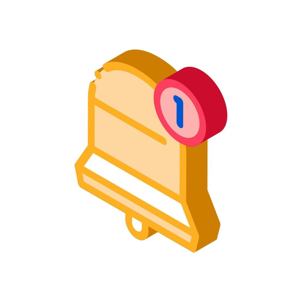 one new notice isometric icon vector illustration