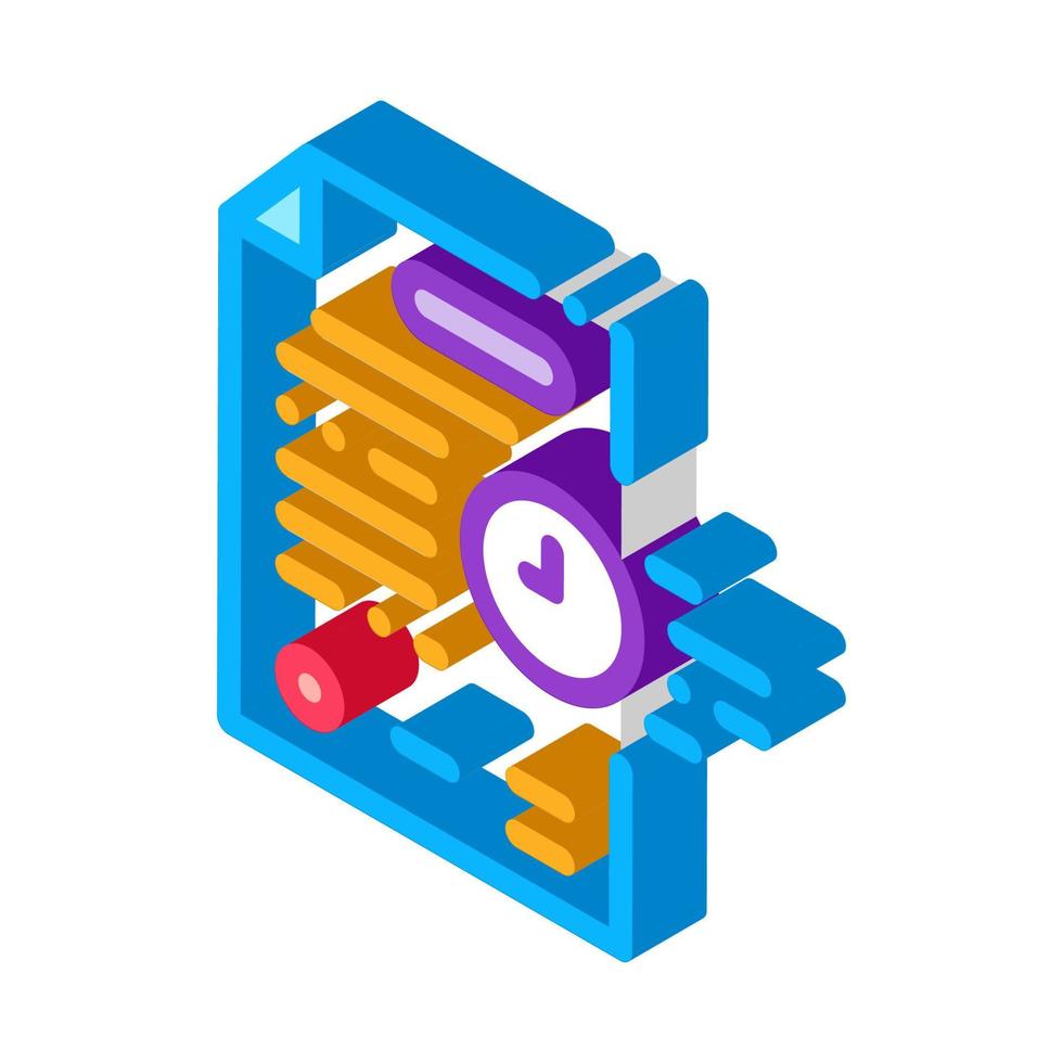 adjournment of trial date isometric icon vector illustration