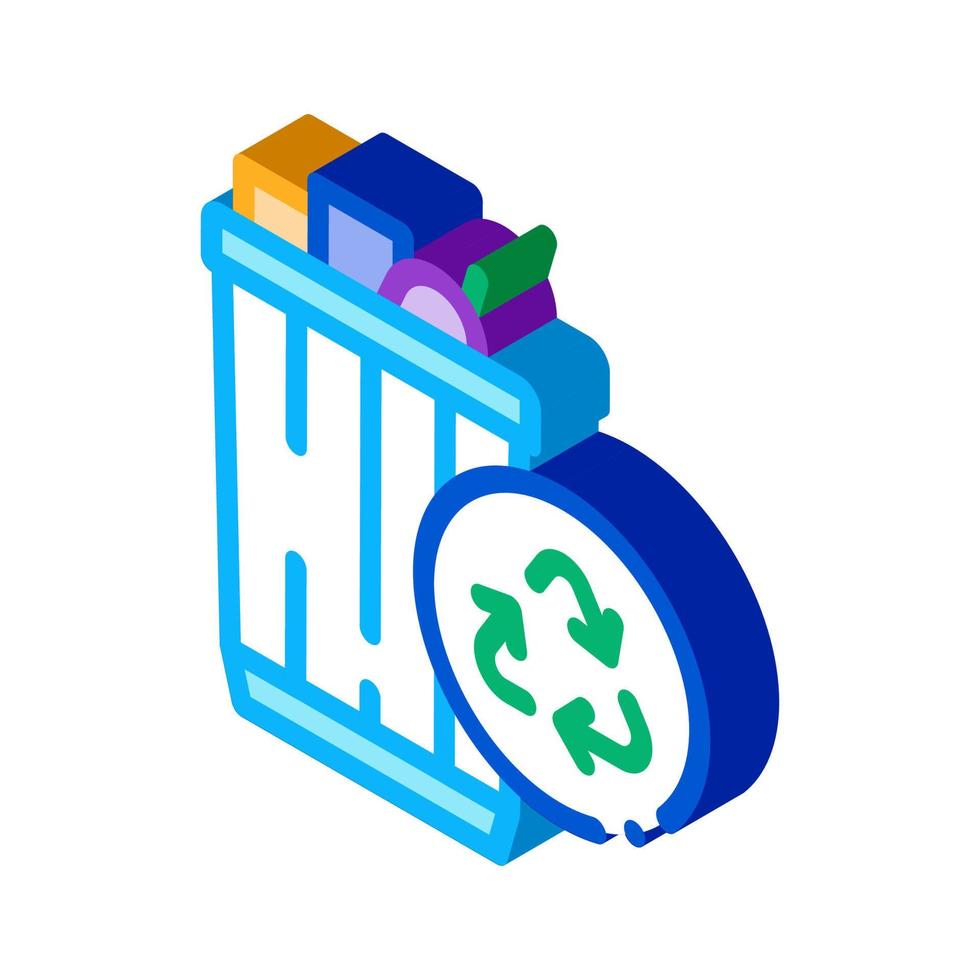 waste recycling isometric icon vector illustration