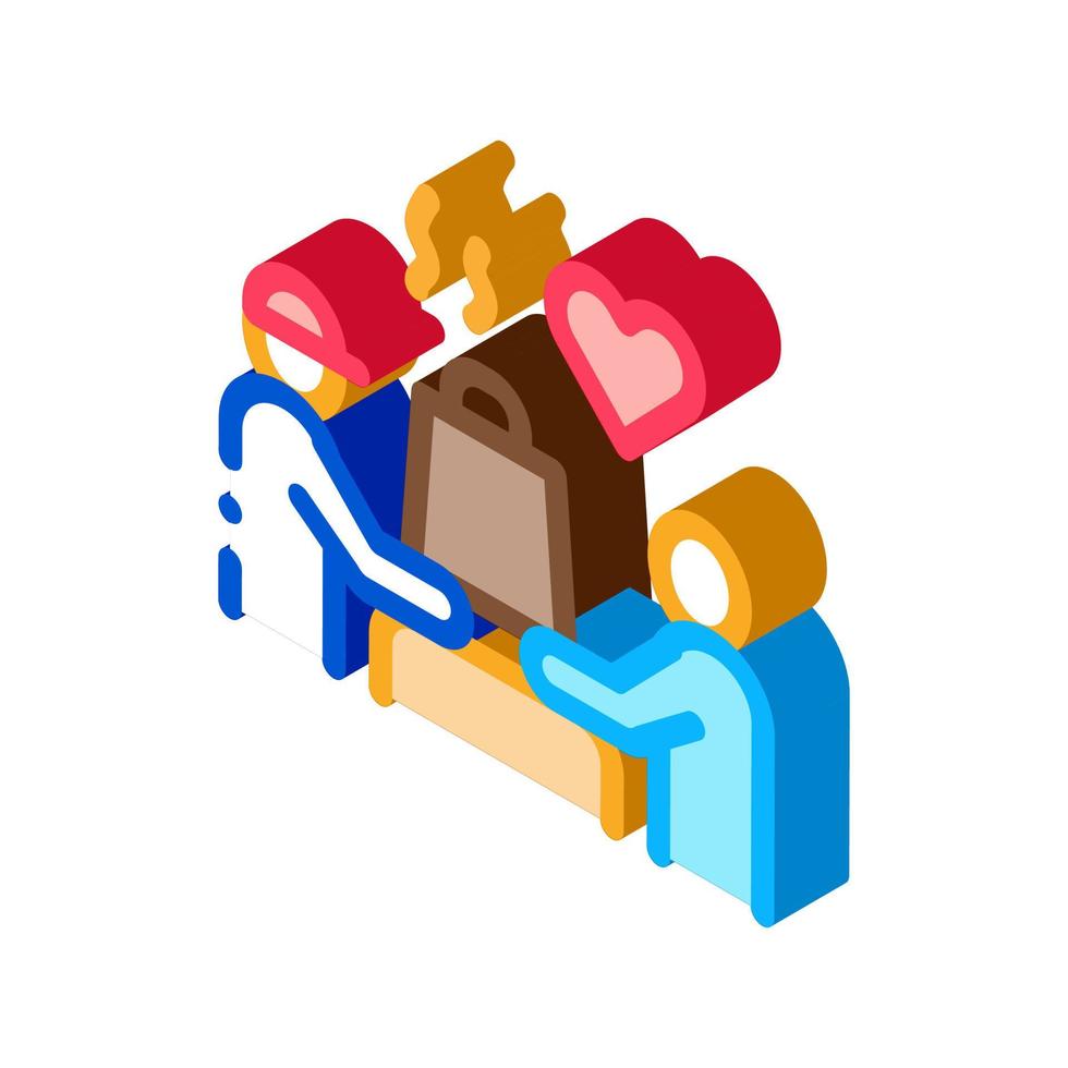 item to pick up food isometric icon vector illustration
