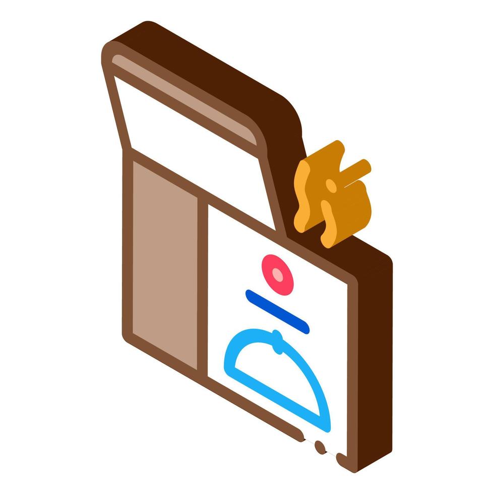 thermal food box isometric icon vector illustration