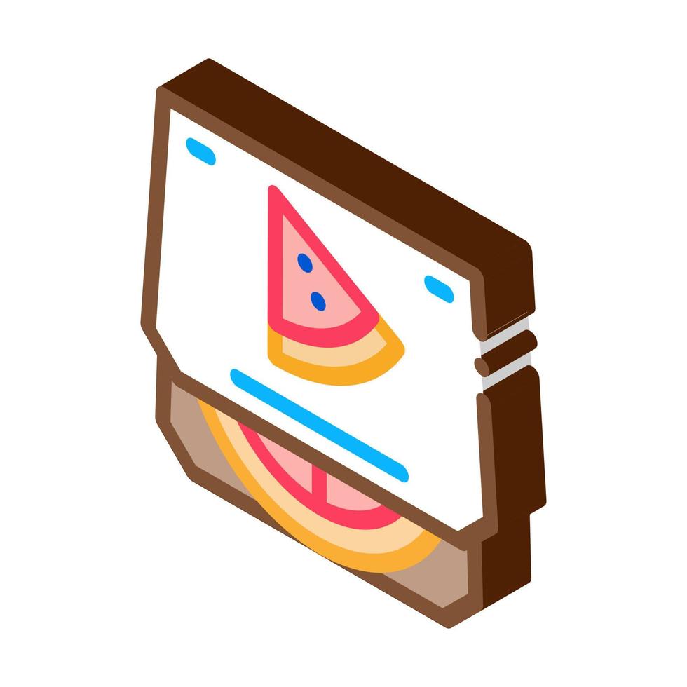 pizza box isometric icon vector illustration