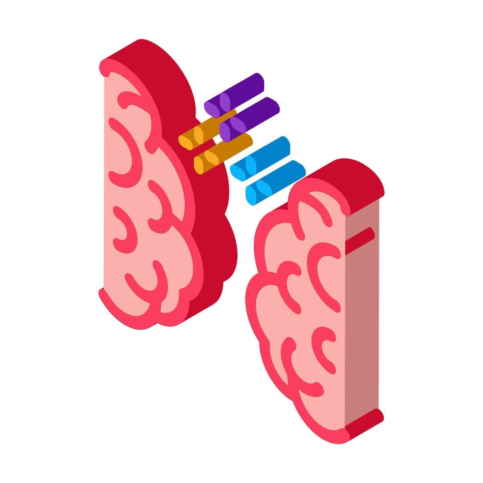 ilustración de vector de icono isométrico de sincronización cerebral