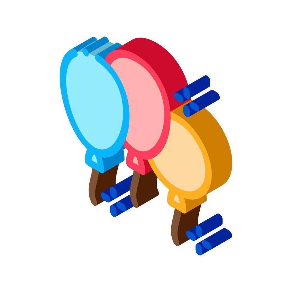 three balloons isometric icon vector illustration