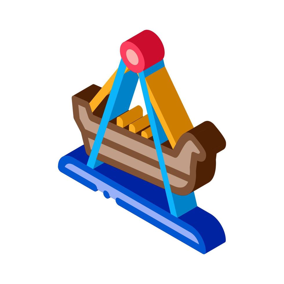 boat swing isometric icon vector illustration