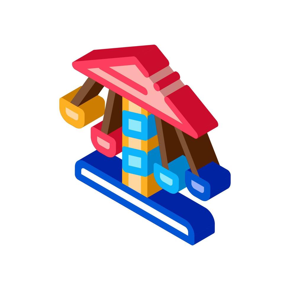 children carousel isometric icon vector illustration