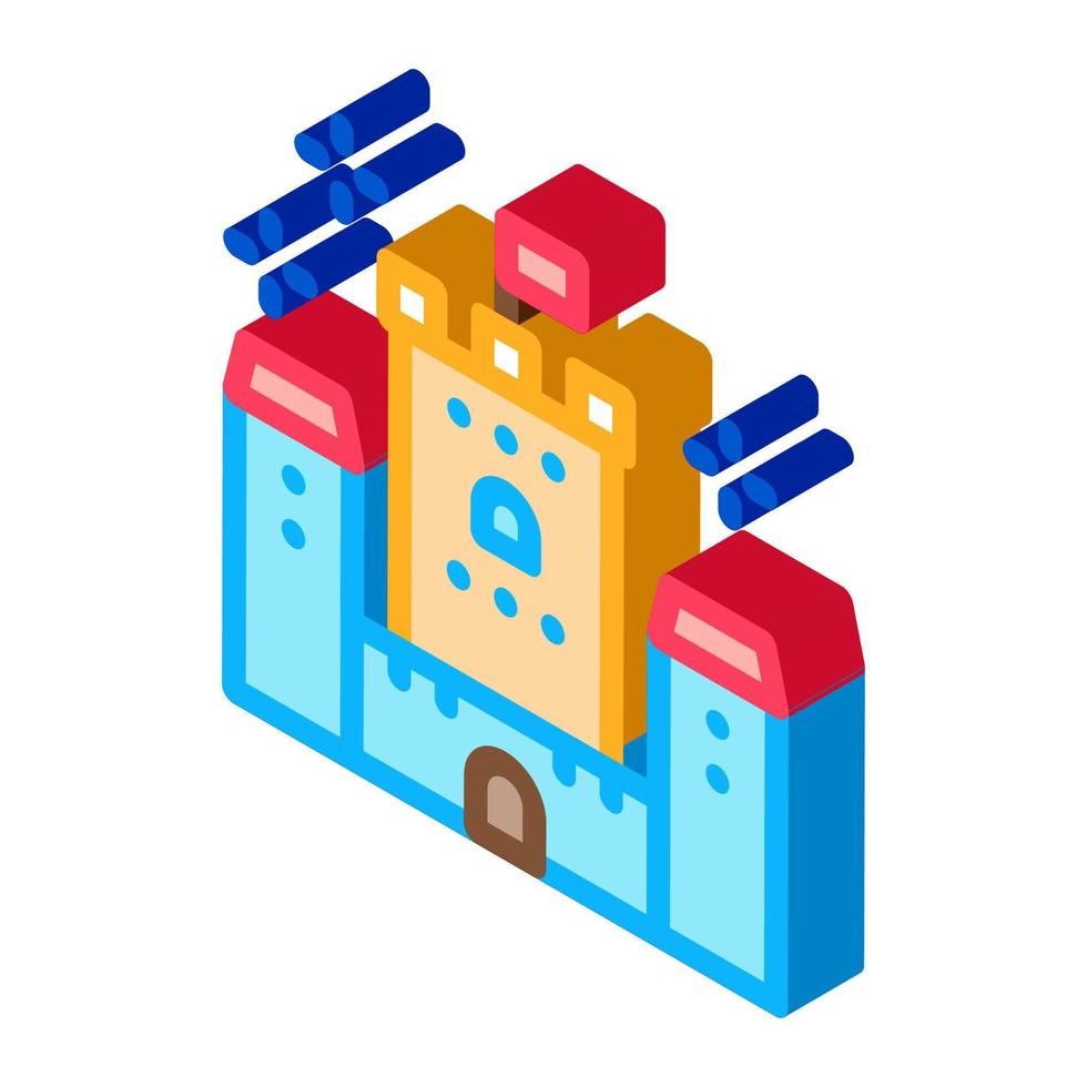 princess castle isometric icon vector illustration