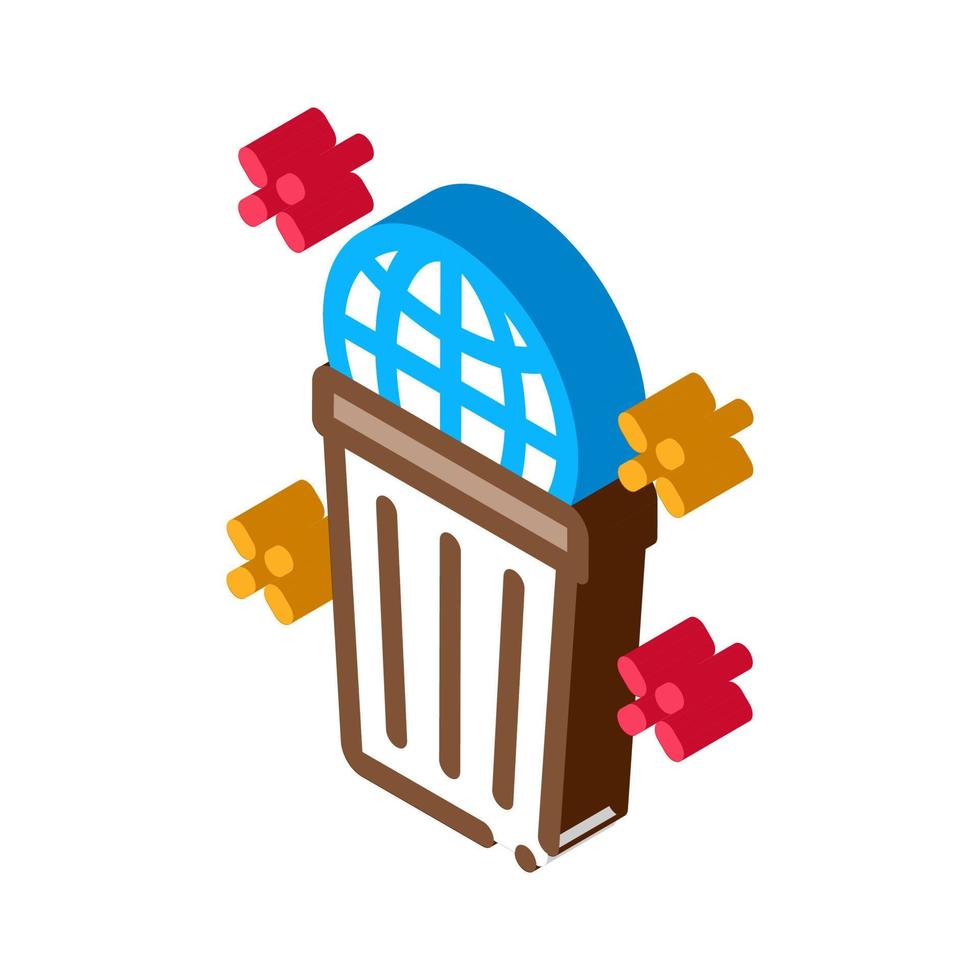 planet pollution isometric icon vector illustration