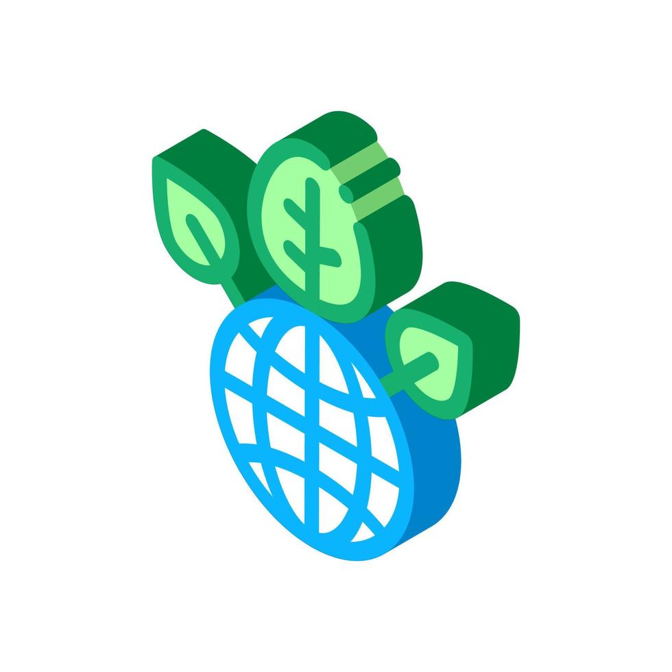 greening of planet isometric icon vector illustration