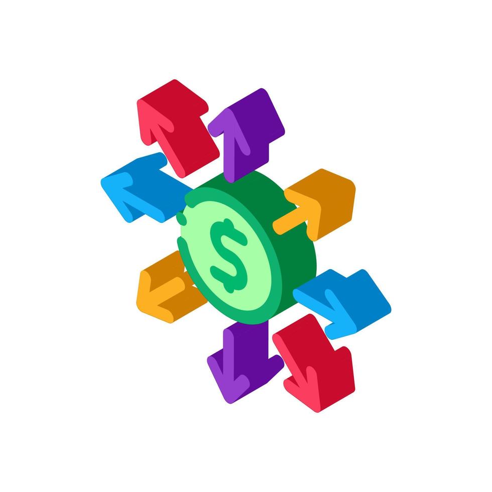 money prevalence everywhere isometric icon vector illustration