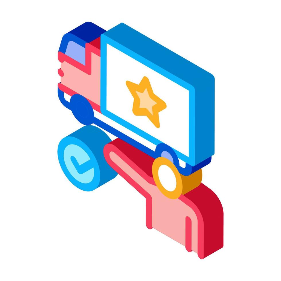 truck for movie isometric icon vector illustration