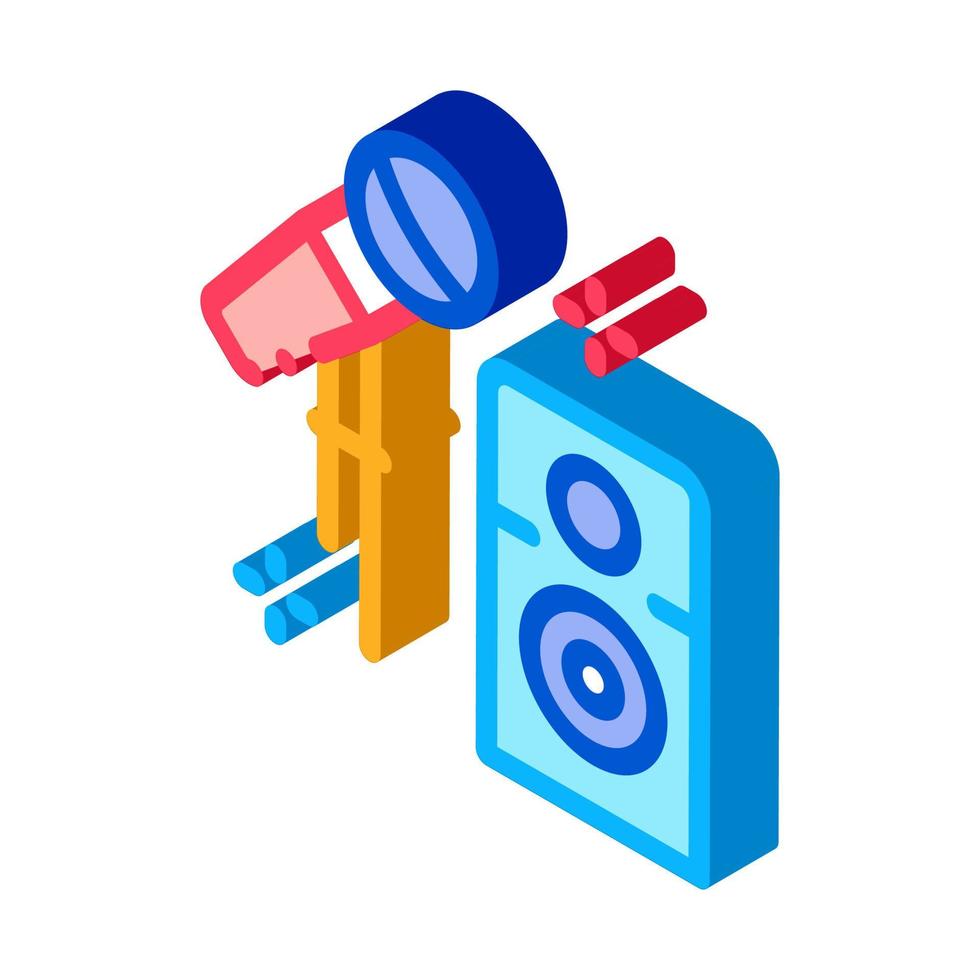 microphone and speaker equipment isometric icon vector illustration
