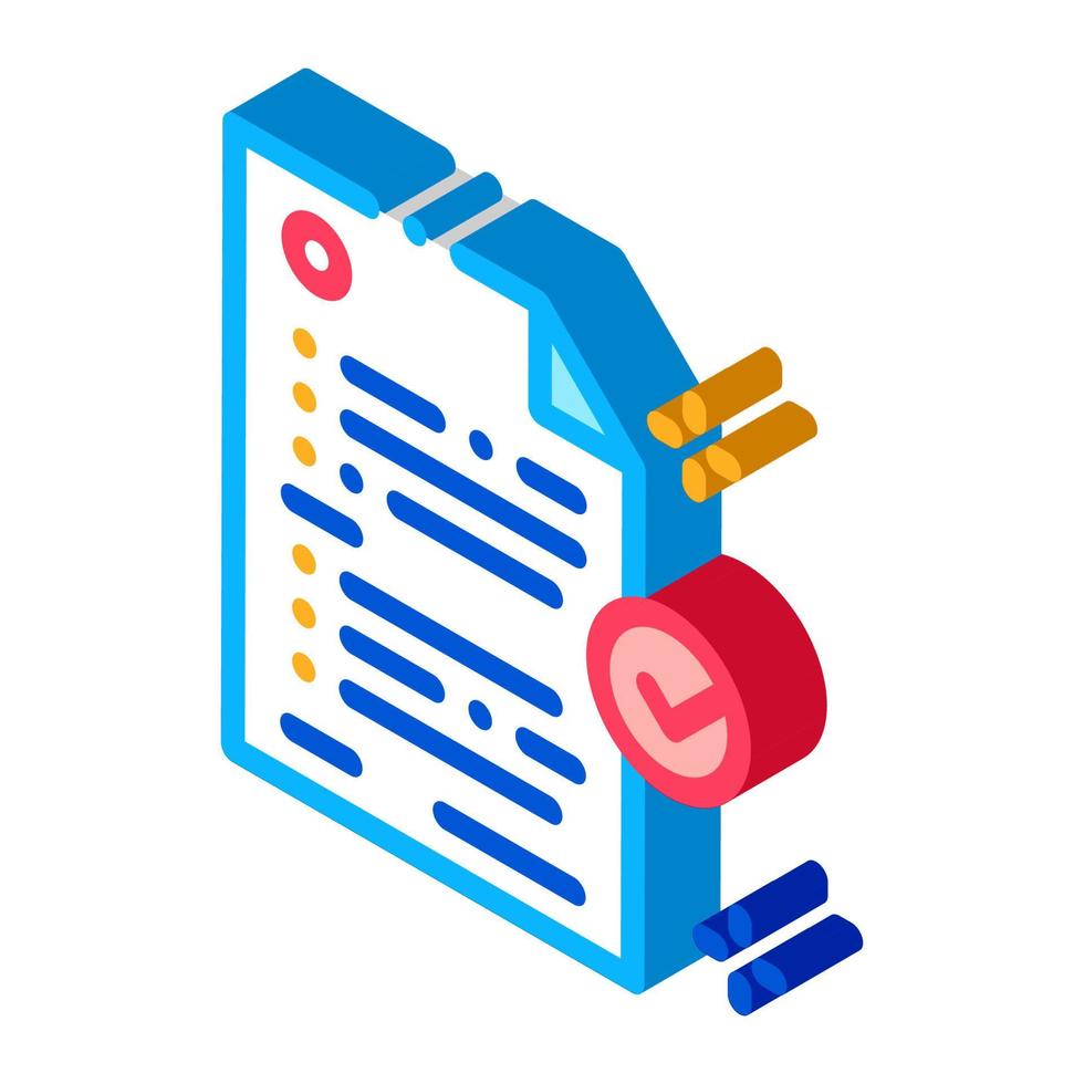 document confirmation isometric icon vector illustration
