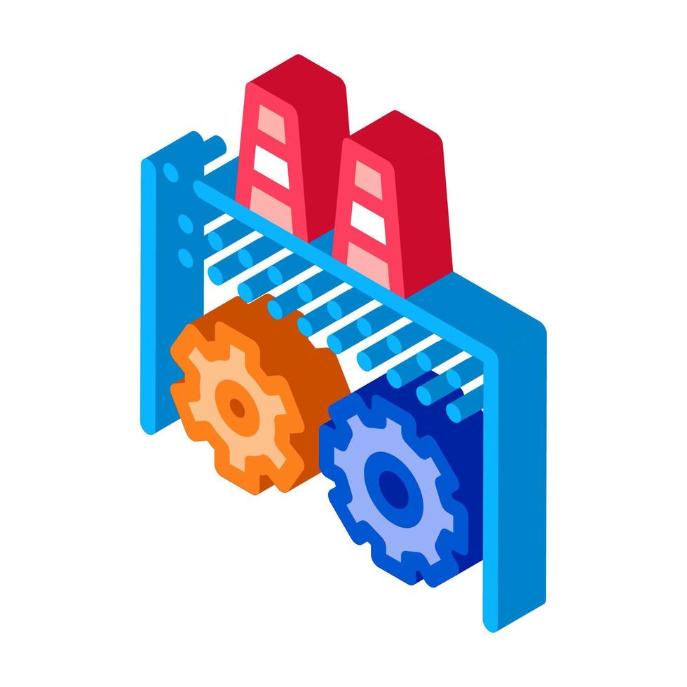 technical settings of thermal power plant isometric icon vector illustration