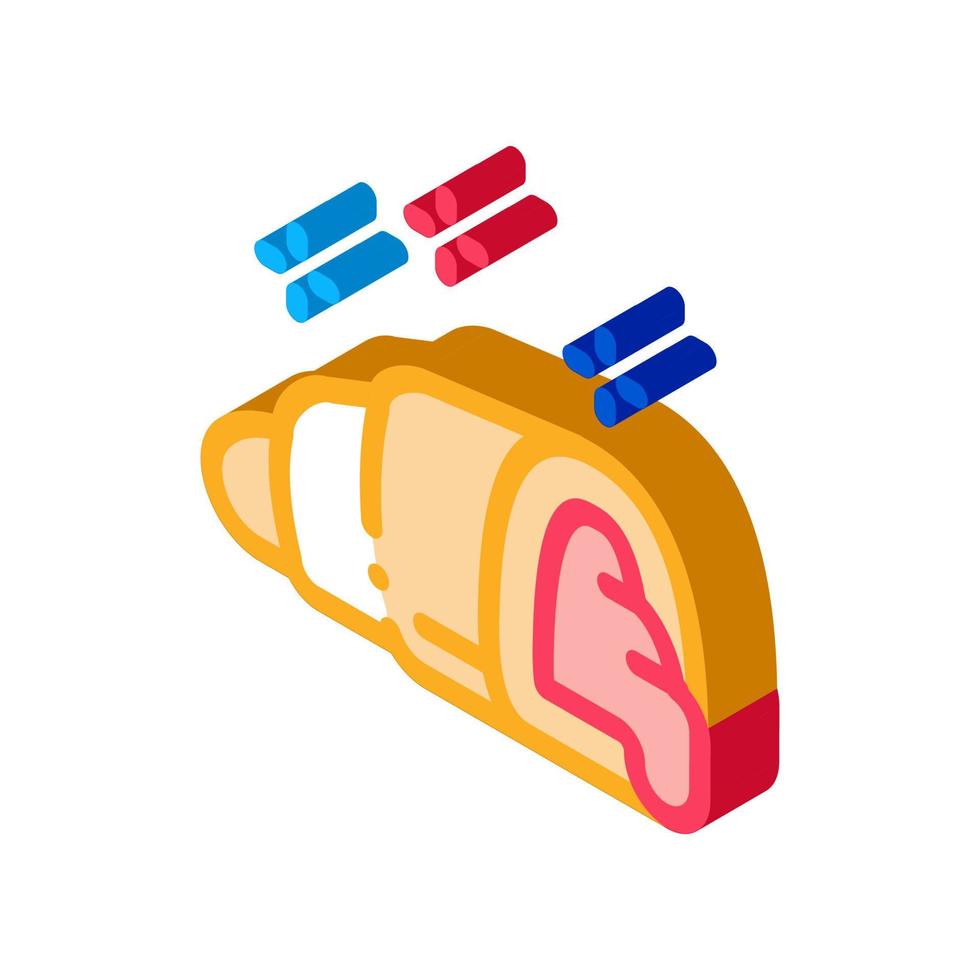 croissant relleno icono isométrico ilustración vectorial vector