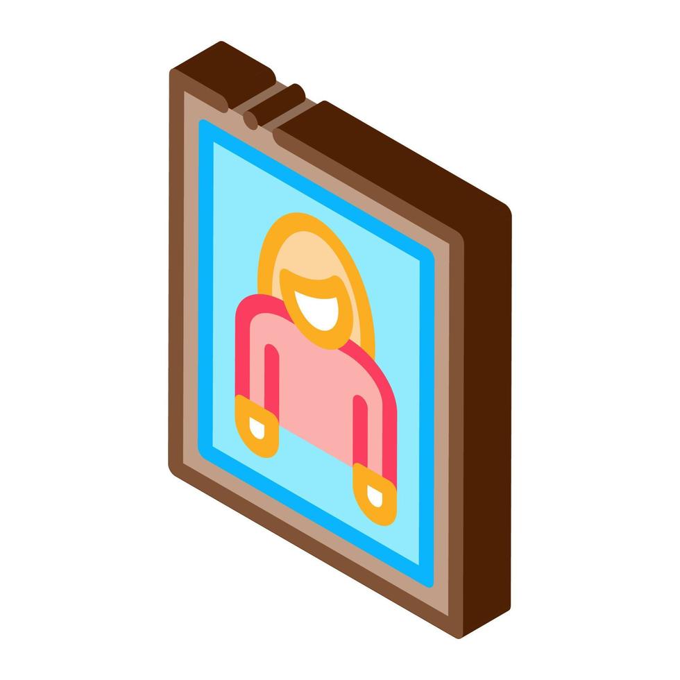 photo of woman in frame isometric icon vector illustration