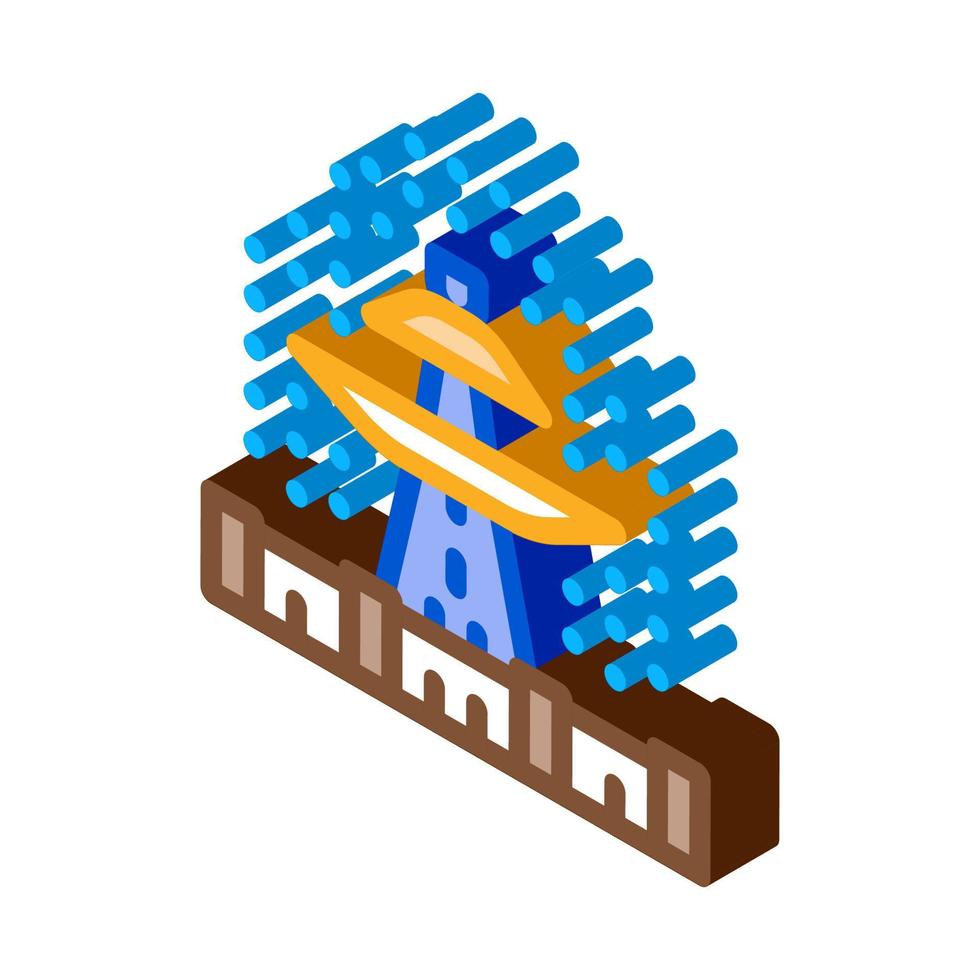 viewing fountain isometric icon vector illustration