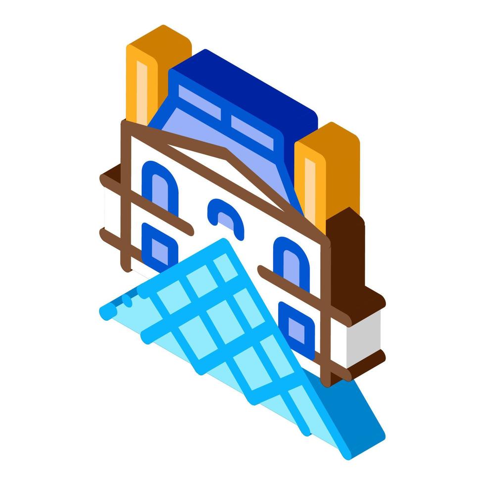 french louvre isometric icon vector illustration