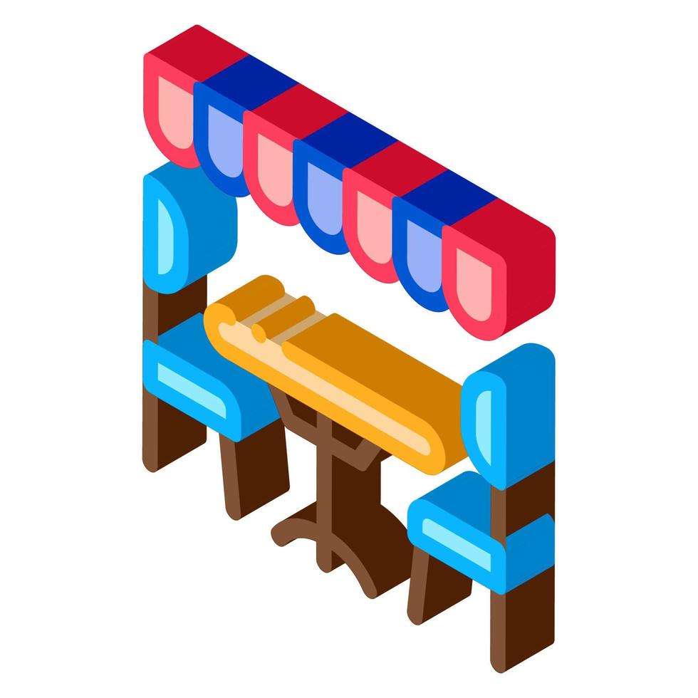 cozy cafe isometric icon vector illustration