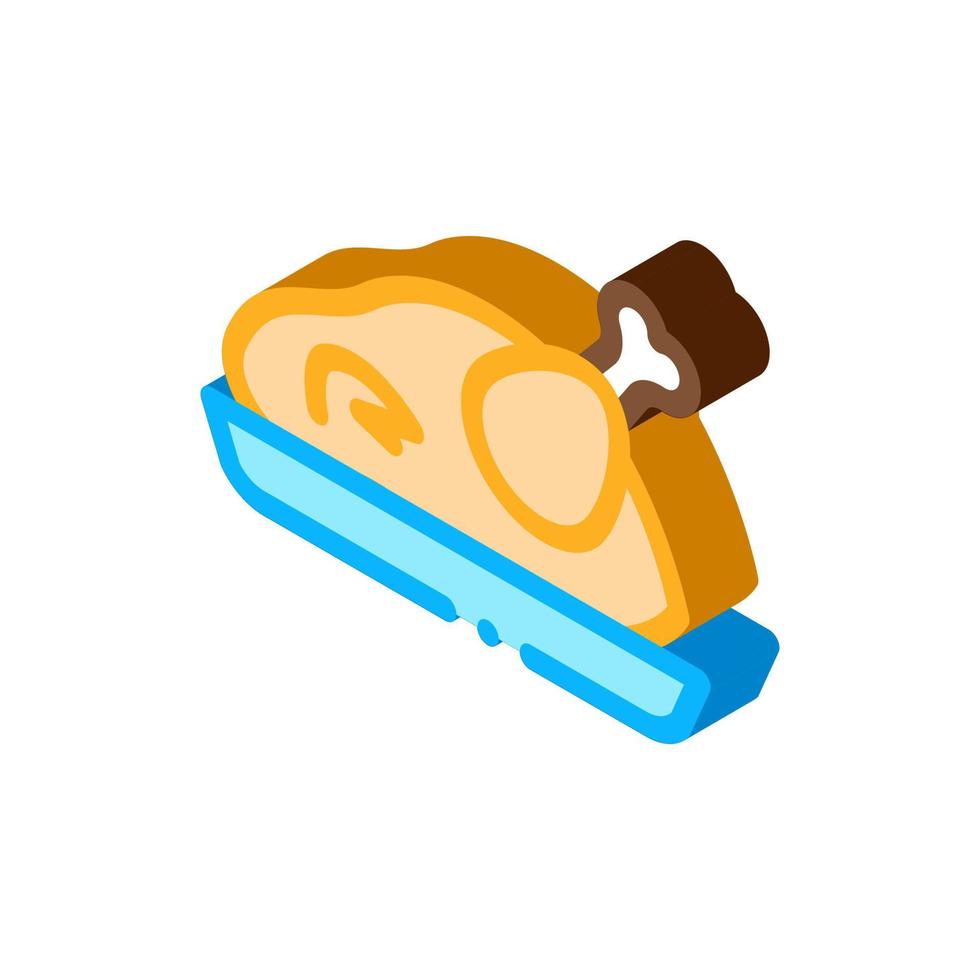 fried whole chicken isometric icon vector illustration