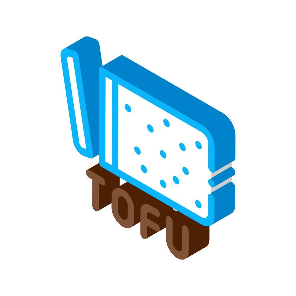 tofu cheese isometric icon vector illustration