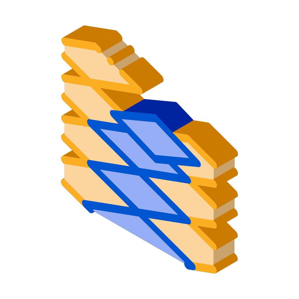 laying floor tiles isometric icon vector illustration