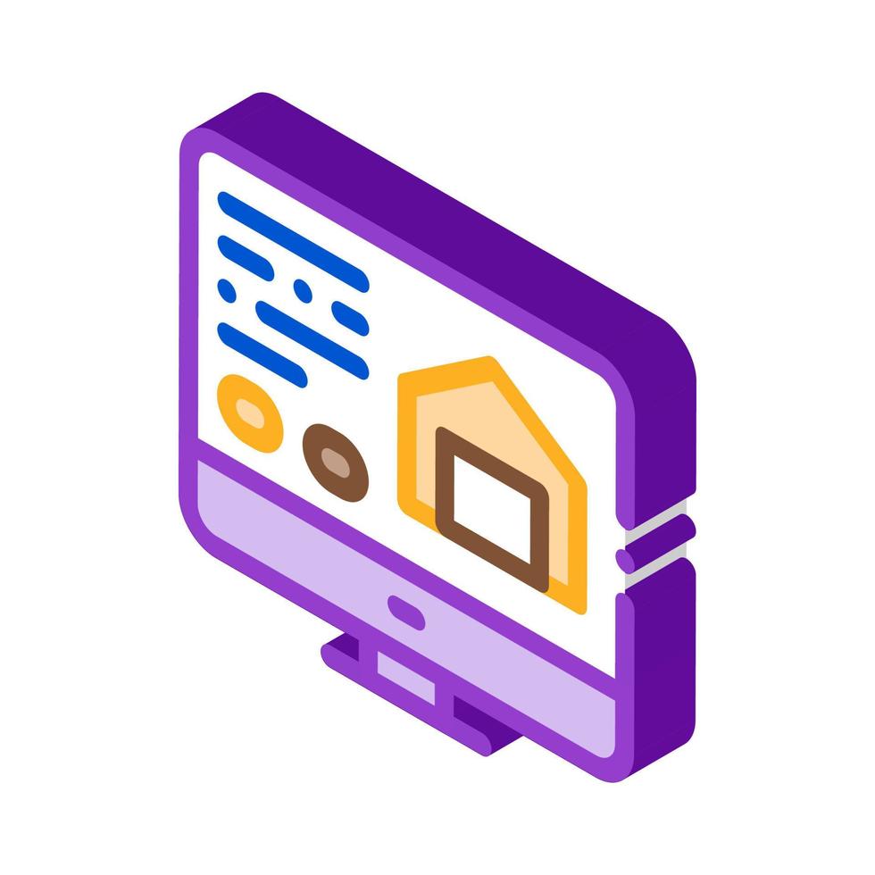 computer information about house isometric icon vector illustration