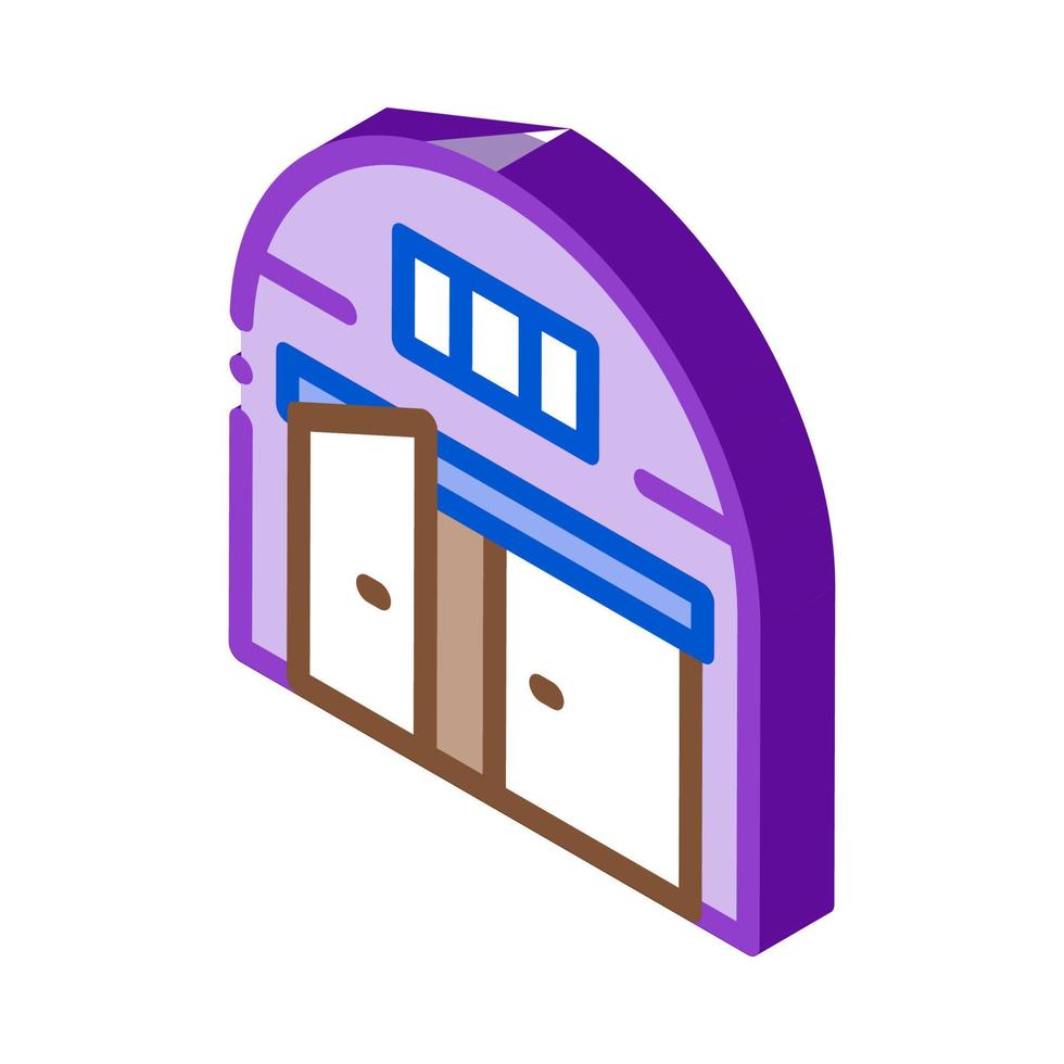 car garage open isometric icon vector illustration