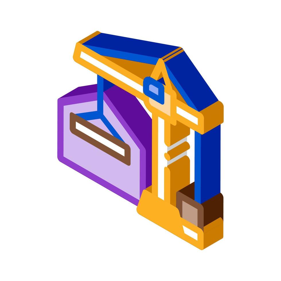 cargo crane isometric icon vector illustration