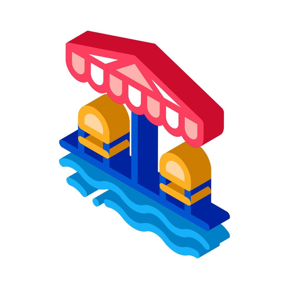 places under sun umbrella isometric icon vector illustration
