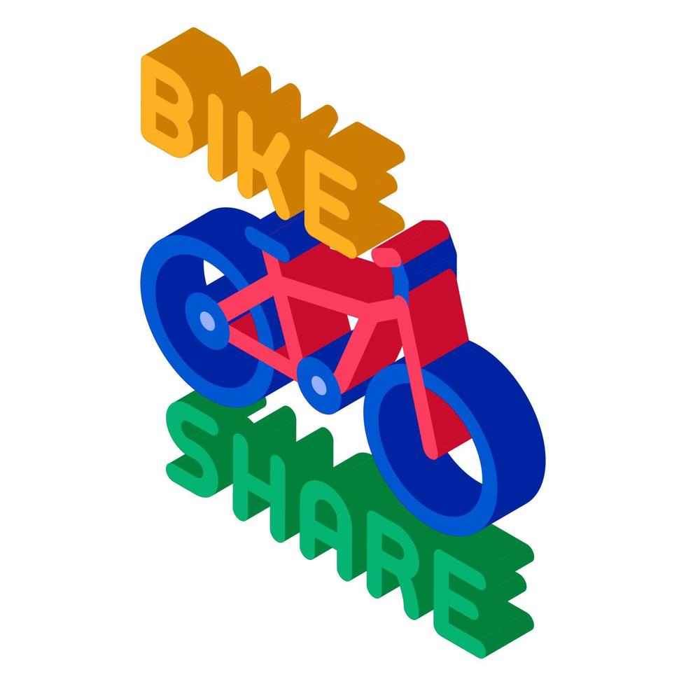 bike sharing services isometric icon vector illustration