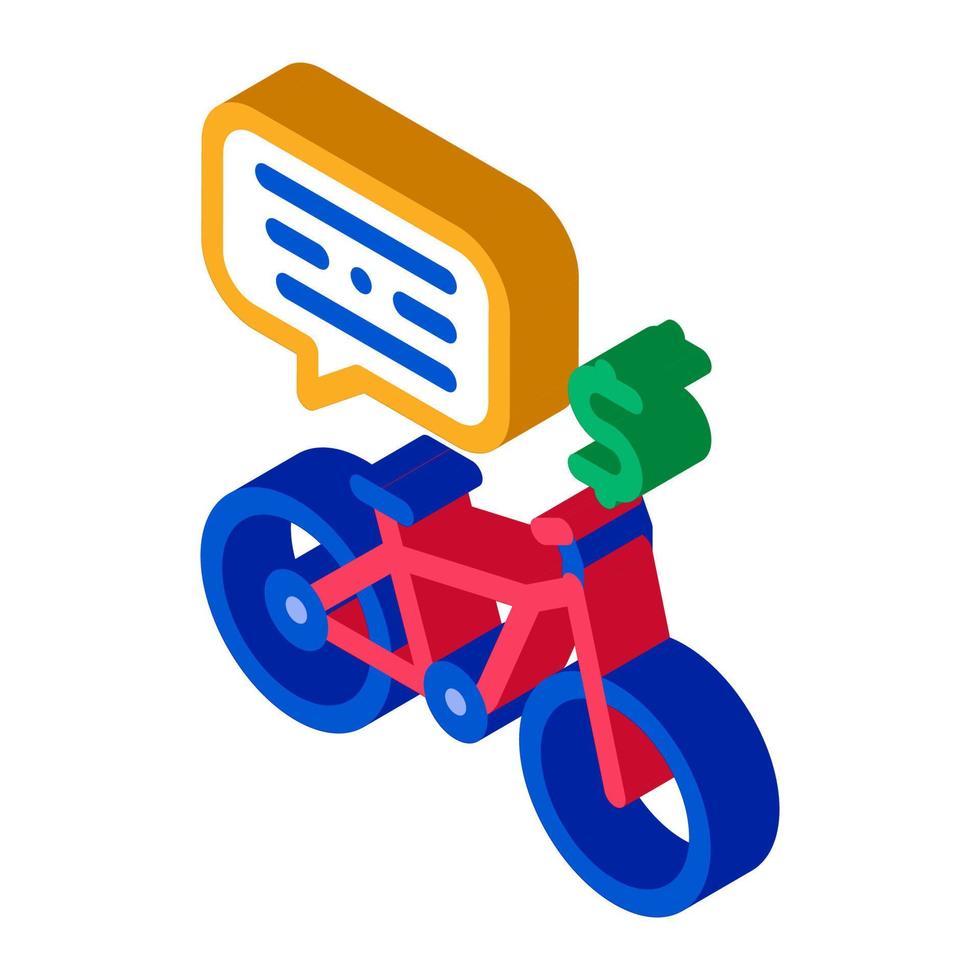 payment for using bicycle isometric icon vector illustration