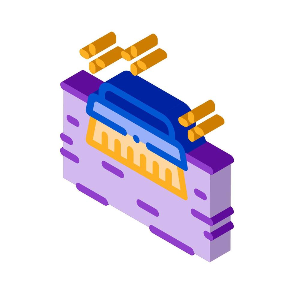 cleaning brush isometric icon vector illustration
