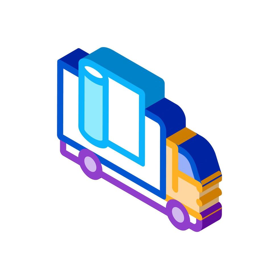 carpet cleaning truck isometric icon vector illustration