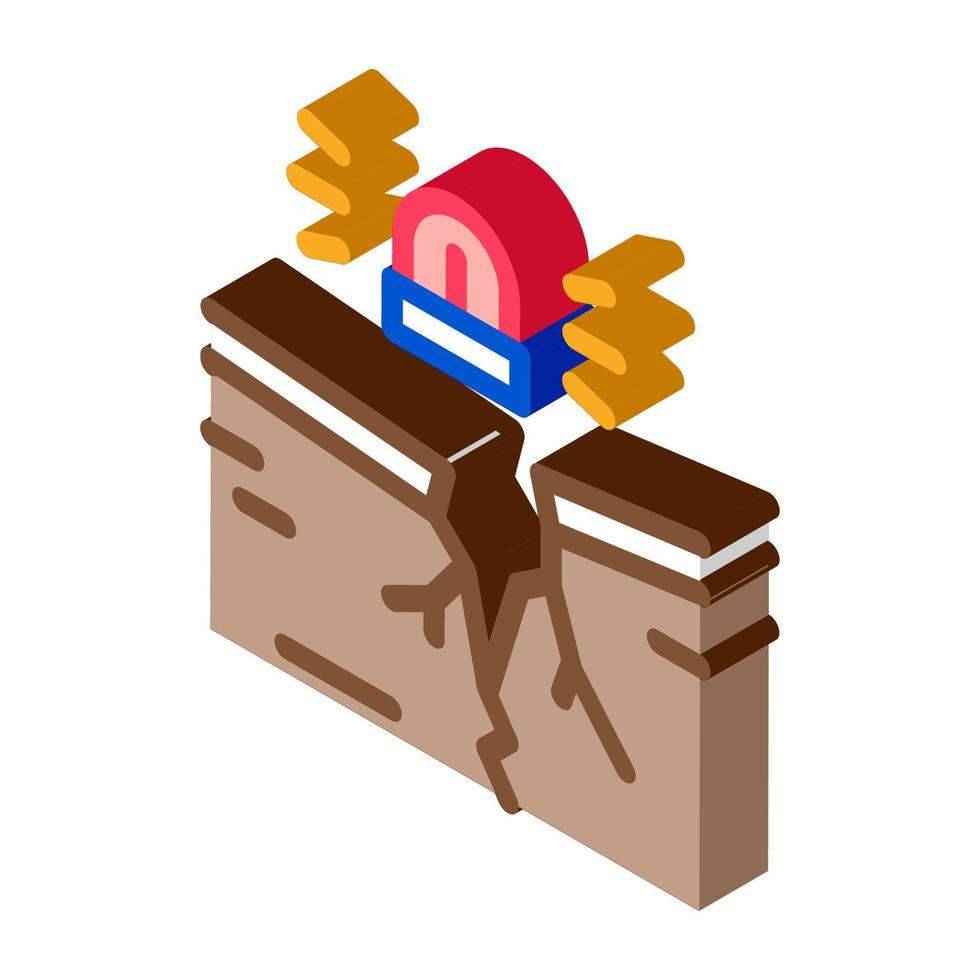 earthquake signal isometric icon vector illustration