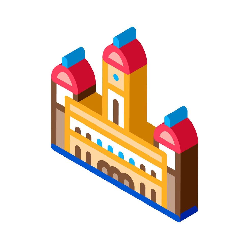 sultan palace abdul - samad isometric icon vector illustration