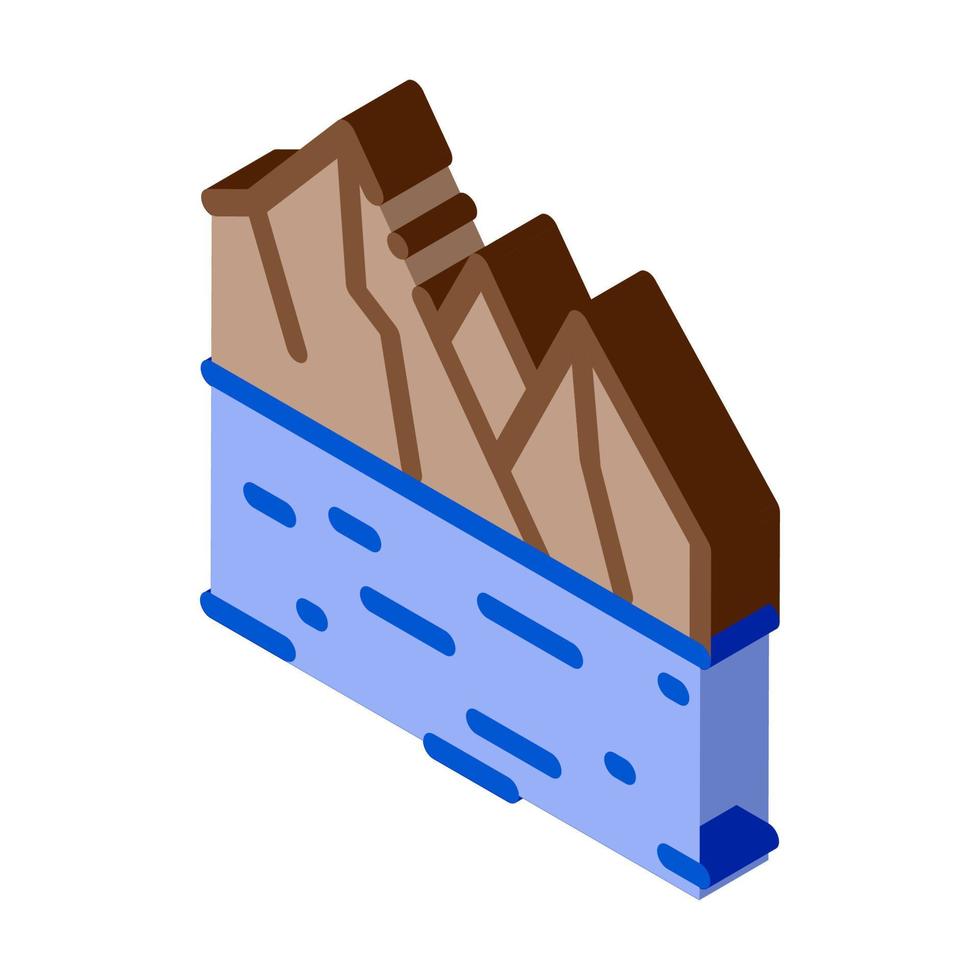 raking current river isometric icon vector illustration