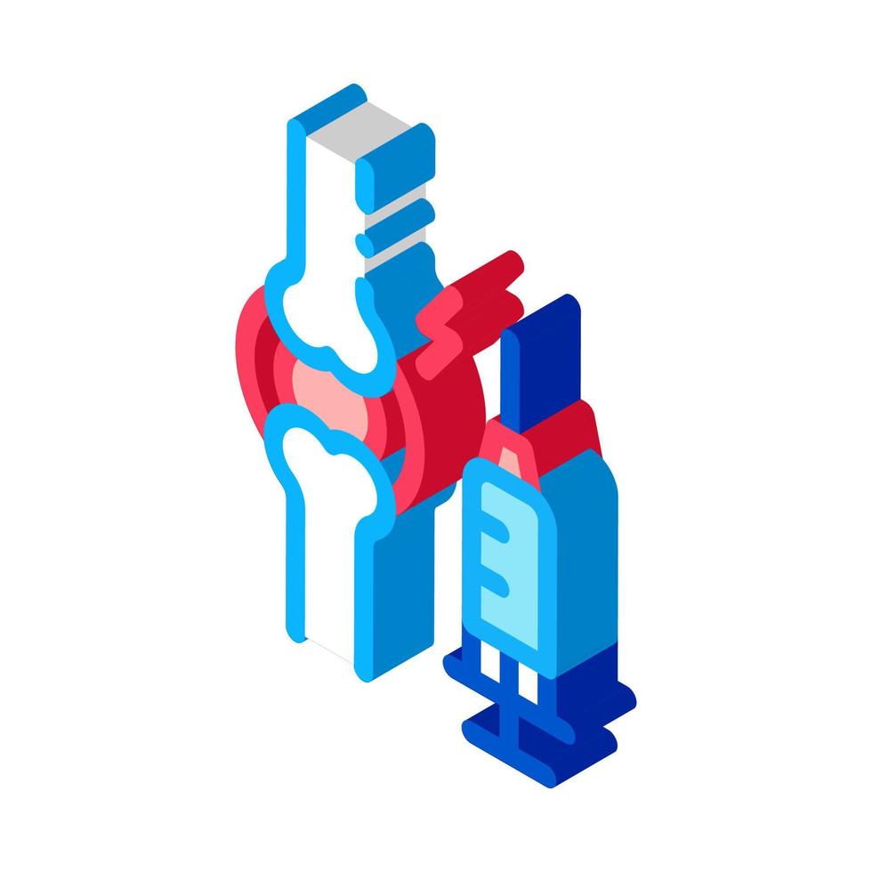 preventive injection for arthritis isometric icon vector illustration